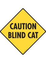 Caution Blind Cat Crossing Sign